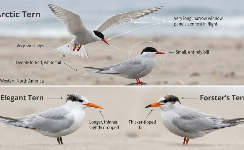 How to Distinguish a Rare Arctic Tern from Its Common Cousins on Western Beaches